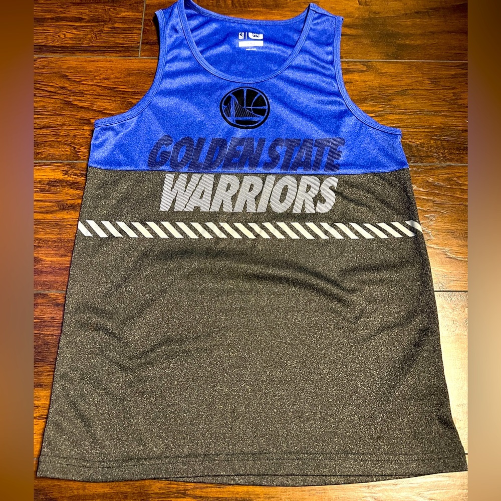 Golden State Warriors Shooting Tank Curry Jersey Men Size S  Gray/Blue/Black